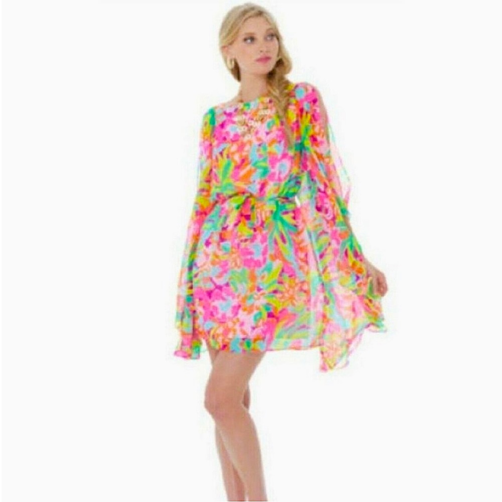 💚Lilly Pulitzer💚 Marguerite Caftan Silk Dress Sz XS
